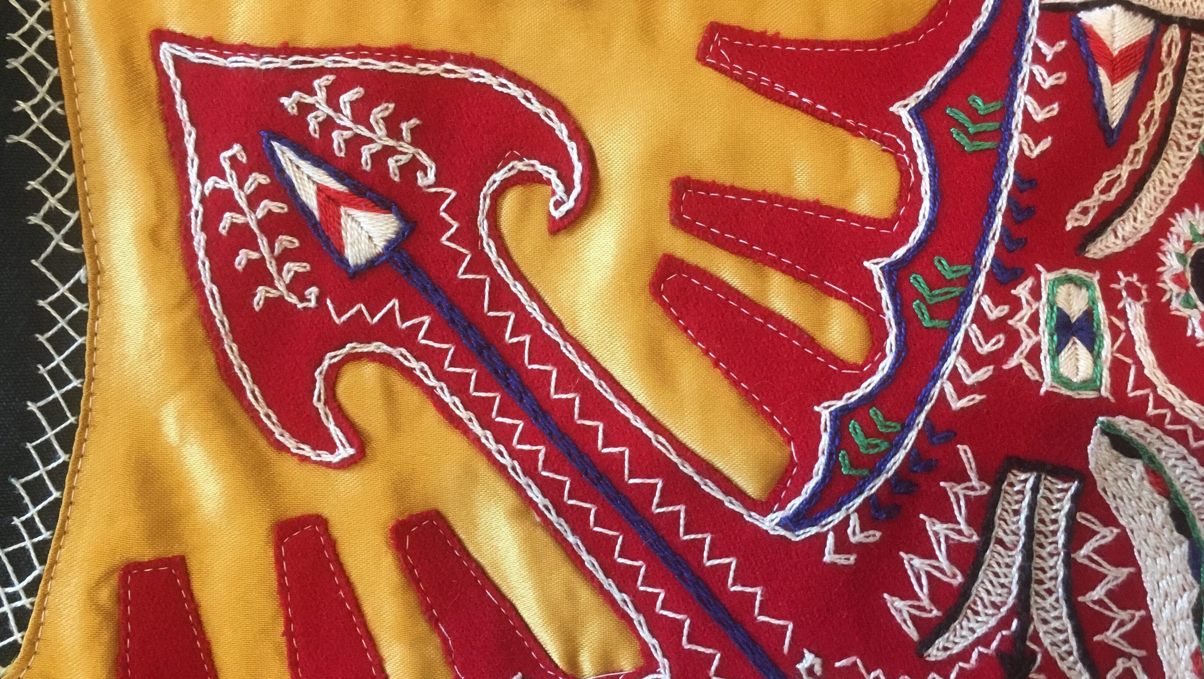 Detail of embroidery on the traditional attire of Drimos, Macedonia